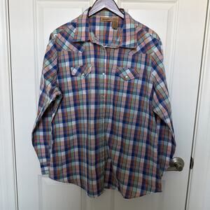 Vintage Wrangler Western Pearl Snap Shirt Mens XXL /XXG Plaid